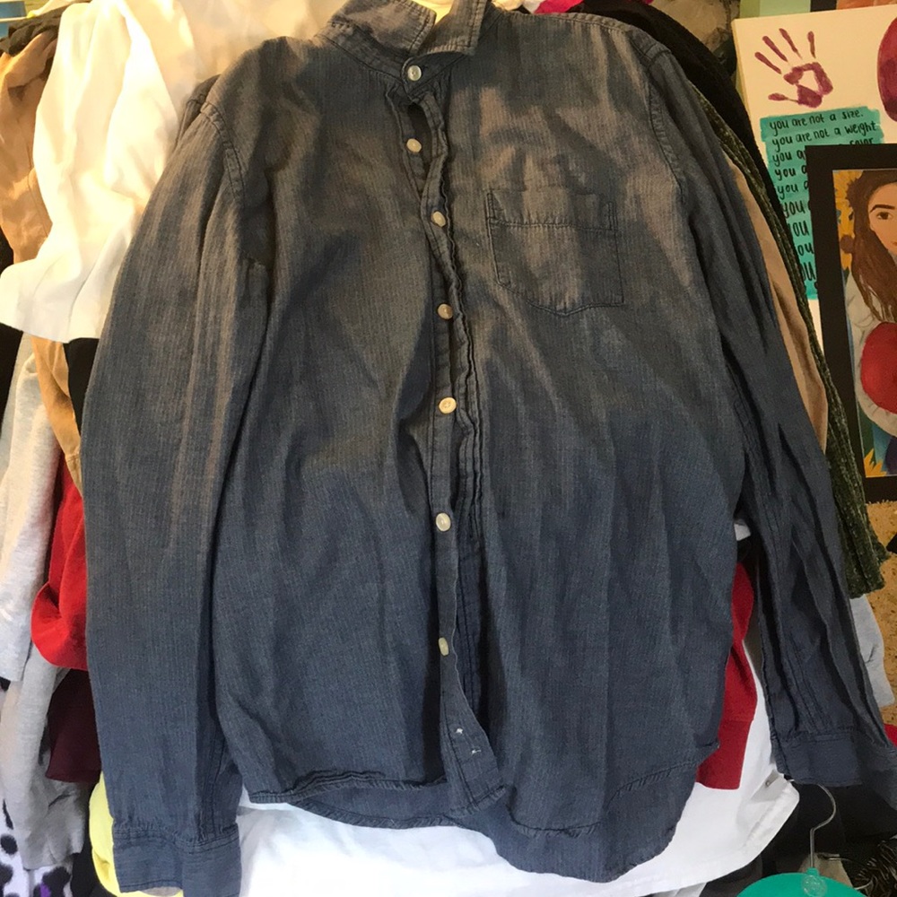 Blue button down flannel